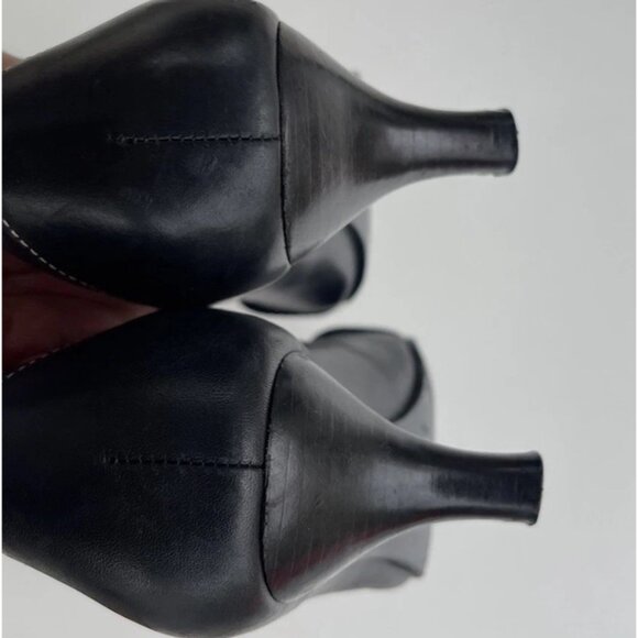 Vintage Ann Taylor Womens Black Kitten Heels w/Square Toes Buckle Stiched Sz 7 - Picture 15 of 16